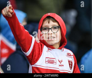 Huddersfield, England - 16. März 2024 Hull Kingston Rovers Fan. Rugby League Betfred Super League, Huddersfield Giants gegen Hull Kingston Rovers im John Smith's Stadium, Huddersfield, UK Dean Williams Stockfoto