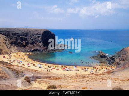 Strand. Papagayo Küste, Lanzarote Insel, Kanarische Inseln, Spanien. Stockfoto