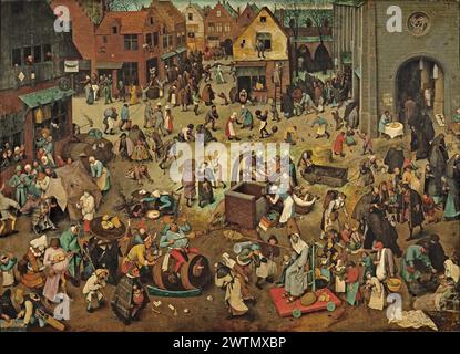 Der Kampf zwischen Karneval und Fastenzeit (1559) Kunsthistorisches Museum, Wien Pieter Brueghel der Ältere Stockfoto