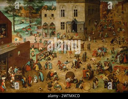 Kinderspiele, 1560 Pieter Brueghel der ältere Stockfoto