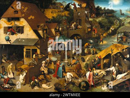 Niederländische Sprüche, 1559, Öl auf Eichenholz Pieter Brueghel der Ältere Stockfoto