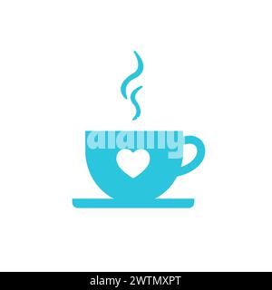 Morning Sunday Coffee Cup Symbol isoliert auf weißem Hintergrund. Stock Vektor