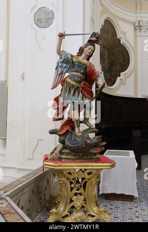 Benevento - Scultura di San Michele Arcangelo nella Chiesa di San Domenico Stockfoto