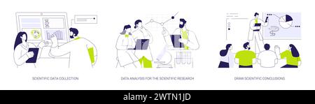 Laborexperimente abstrakte Konzeptvektordarstellungen. Stock Vektor