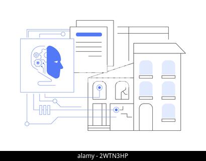 KI-unterstützte Eigenschaftsinspektion abstrakte Konzeptvektorillustration. Stock Vektor