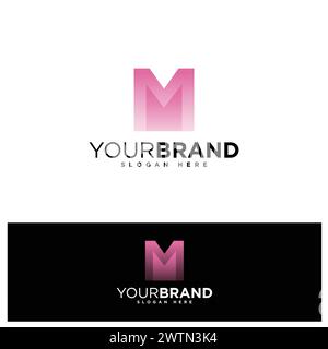 M Letter Logo-Elemente. Modernes abstraktes Logo mit digitalem Buchstaben. Vektorabbildung Stock Vektor