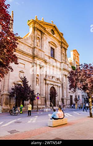Fassade der St.. Marienkirche - iglesia de Santa María. Alcalá de Henares, Comunidad de Madrid, Spanien, Europa Stockfoto