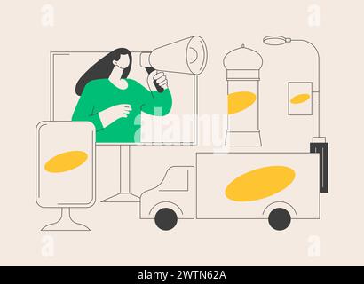 Außenwerbung Design abstraktes Konzept Vektor Illustration. Stock Vektor