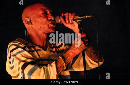 Dänemark. März 2024. Der britische Rapper, Sänger und Produzent Tricky auf der Bühne im Vega in Kopenhagen am 18. März 2024. (Foto: Torben Christensen/Ritzau Scanpix) Credit: Ritzau/Alamy Live News Stockfoto