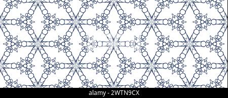 Nahtloses Vintage-Muster. Dekorativer, antiker Blumenhintergrund. Blaues und weißes Ornament. Wiederholen Sie den kunstvollen Hintergrund. Dekorative Eleganz Barock des Stockfoto