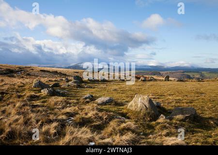 Das Cockpit Steinkreis zwischen Askham fiel und Barton fiel, im englischen Lake District, Großbritannien Stockfoto