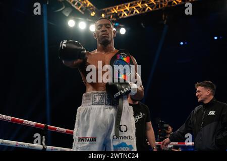 Ezra Taylor vs Prince Oko Nartey eröffnet die Karte bei Frank Warrens Queesnberry Magnificent 7-Veranstaltung im Resorts World in Birmingham Stockfoto