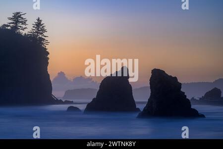 Ruby Beach Sea Stacks, Olympic National Park, Washington, USA. Stockfoto