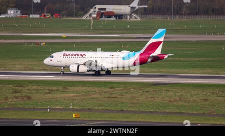 D-AGWV Eurowings Airbus A319-132 am Flughafen Düsseldorf. DUS EDDL. Düsseldorf, Nordrhein-Westfalen, DEU, Deutschland, 14.03.2024 *** D AGWV Eurowings Airbus A319 132 am Flughafen Düsseldorf DUS EDDL Düsseldorf, Nordrhein-Westfalen, DEU, Deutschland, 14 03 2024 Stockfoto