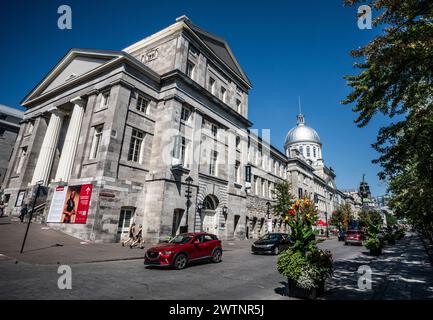 Die Straßen der Altstadt von Montreal an einem sonnigen Tag Stockfoto