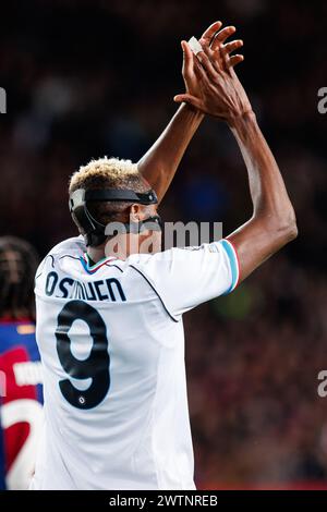 Barcelona, Spanien. März 2024. Victor Osimhen spielte beim Spiel der UEFA Champions League zwischen dem FC Barcelona und dem SSC Napoli im Estadi Ol Stockfoto