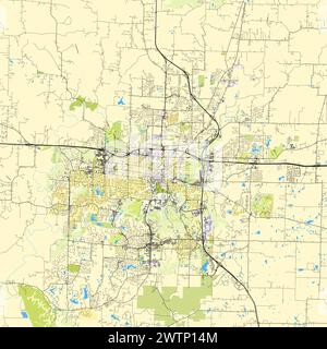 Karte von Columbia, Missouri, USA Stock Vektor