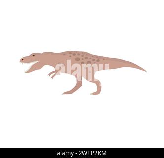 Vektor flach Hand gezeichneter tyrannosaurus rex Dinosaurier isoliert auf weißem Hintergrund Stock Vektor