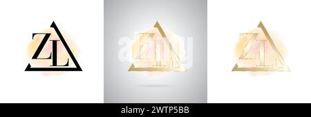ZL Letter Initial Brand Logodesign Stock Vektor