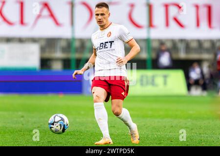 Lodz, Polen. März 2024. Kamil Dankowski von LKS wurde während des Polnischen PKO Ekstraklasa League-Spiels zwischen LKS Lodz und Rakow Czestochowa im Wladyslaw Krol Municipal Stadium gesehen. Endstand; LKS Lodz vs Rakow Tschenstochau 1:1. Quelle: SOPA Images Limited/Alamy Live News Stockfoto