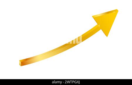 Gold Pfeil nach oben mit Balkendiagramm Konzept Finanzwachstum Erfolg in Marktdaten, Vektorillustration Stock Vektor