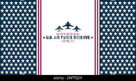 Happy Birthday US AIR Force Reserve. Geeignet für Grußkarten, Poster und Banner. Stock Vektor