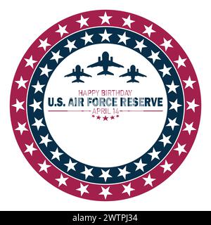 Happy Birthday US AIR Force Reserve. Urlaubskonzept. Vorlage für Hintergrund, Banner, Karte, Poster mit Textbeschriftung Stock Vektor