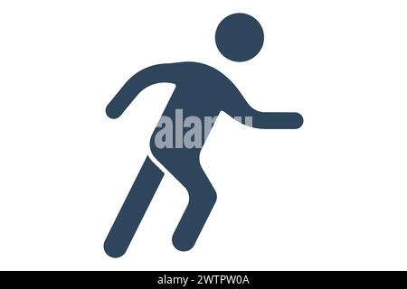 Symbol wird ausgeführt. Menschen laufen. Symbol für Sport, Fitnessstudio. Symbolstil durchgehend. Elementabbildung. Stock Vektor