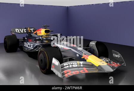 Redbull RB-20: Der RB20-Wagen, den RedBull-Fahrer in der Formel-1-Saison 2024 fahren werden. Stockfoto