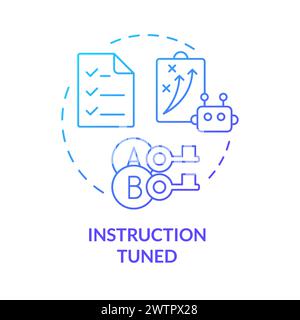 Symbol für das Konzept des blauen Verlaufs mit der Anweisung eingestellt Stock Vektor