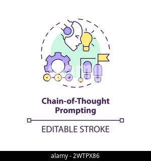 Symbol für mehrfarbiges Konzept zur Ansage der Gedankenkette Stock Vektor