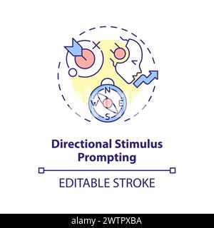 Symbol für mehrfarbiges Konzept mit direktionalem Stimulus Stock Vektor