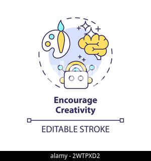 Kreativität fördern Multi Color Concept Symbol Stock Vektor