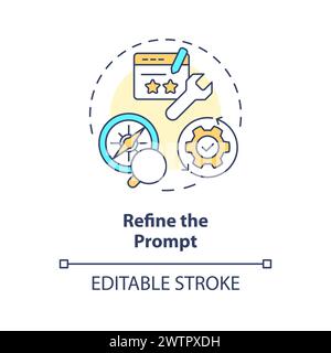 Symbol für mehrfarbiges Konzept der Eingabeaufforderung verfeinern Stock Vektor