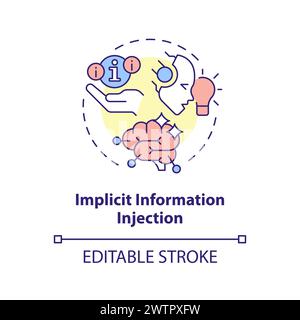 Symbol für implizite Informationseinspritzung mit mehrfarbigem Konzept Stock Vektor