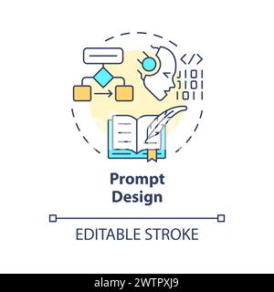 Symbol für mehrfarbiges Konzept für Prompt Design Stock Vektor