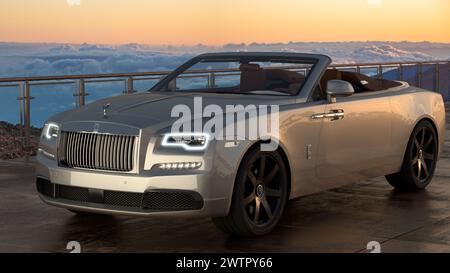 Der Rolls-Royce Dawn Silver Bullet ist ein zweisitziger Roadster Stockfoto