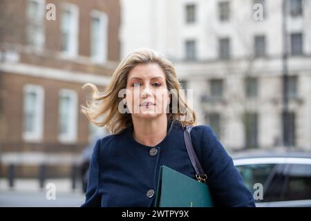 London, Großbritannien. März 2024. Penny Mordaunt Abgeordneter, Vorsitzender des Unterhauses, konservativer Minister trifft im Kabinett zur wöchentlichen Kabinettssitzung ein Stockfoto