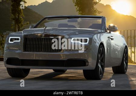 Der Rolls-Royce Dawn Silver Bullet ist ein zweisitziger Roadster Stockfoto