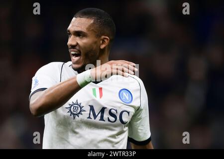 Mailand, Italien. 17. März 2024. Juan Jesus vom SSC Napoli reagierte während des Fußballspiels der Serie A zwischen dem FC Internazionale und dem SSC Napoli. Quelle: Nicolò Campo/Alamy Live News Stockfoto