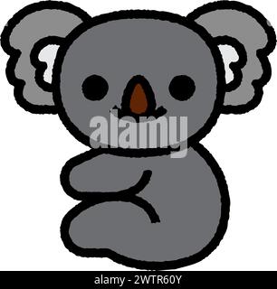 koala Cartoon-Aufrauen gefüllter Umrisssymbole für Dekoration, Website, Web, mobile App, Drucken, Banner, Logo, Posterdesign usw. Stock Vektor