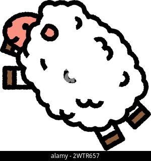 Lammcartoon Aufrauen gefüllte Umrisssymbol für Dekoration, Website, Web, mobile App, Drucken, Banner, Logo, Posterdesign usw. Stock Vektor