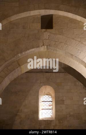 Die mittelalterliche Kirche Saint Honoratus in Les Alyscamps, Arles, Frankreich Stockfoto