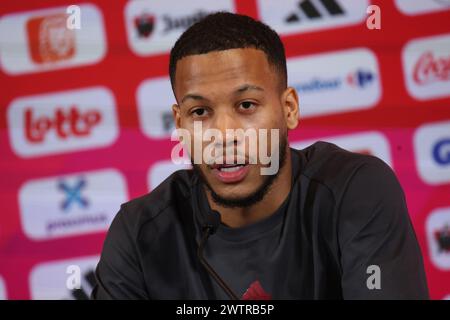 Tubize, Belgien. März 2024. Der belgische Aster Vranckx wurde während eines Trainings der belgischen Fußballnationalmannschaft Red Devils im Trainingszentrum des Königlichen belgischen Fußballverbandes in Tubize am Dienstag, den 19. März 2024, dargestellt. Am Samstag spielen die Red Devils ein Freundschaftsspiel gegen Irland, das Teil der Vorbereitungen für die Euro 2024 ist. BELGA PHOTO VIRGINIE LEFOUR Credit: Belga News Agency/Alamy Live News Stockfoto