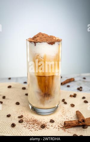 Eisschwamm mit Schokoladenchips und Zimt Stockfoto