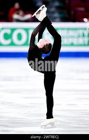 Nina PINZARRONE (BEL), während des Women Practice, bei der ISU Eiskunstlauf-Weltmeisterschaft 2024, im Bell Centre, am 18. März 2024 in Montreal, Kanada. Quelle: Raniero Corbelletti/AFLO/Alamy Live News Stockfoto