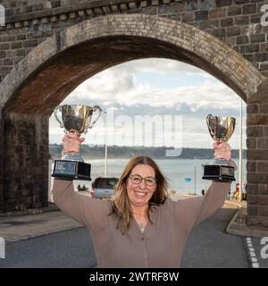 17. März 2024. Seafield Arms Hotel, Cullen, Moray, Schottland. Das ist Kellie Spooner, die am Sonntag, 17. M. an der World Cullen Skink Championship teilnahm Stockfoto