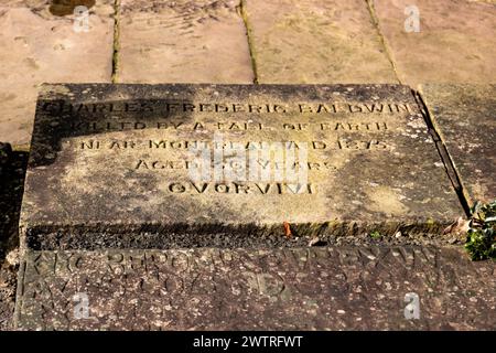 Grabstein in St. Andrew's Church, Leyland. Stockfoto