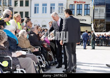 Oudenaarde, Belgien. März 2024. König Philippe - Filip von Belgien, Bild während eines königlichen Besuchs in Oudenaarde am Dienstag, den 19. März 2024, Teil eines Besuchs in der Provinz Ostflandern. BELGA FOTO KURT DESPLENTER Credit: Belga Nachrichtenagentur/Alamy Live News Stockfoto