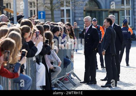 Oudenaarde, Belgien. März 2024. König Philippe - Filip von Belgien, Bild während eines königlichen Besuchs in Oudenaarde am Dienstag, den 19. März 2024, Teil eines Besuchs in der Provinz Ostflandern. BELGA FOTO KURT DESPLENTER Credit: Belga Nachrichtenagentur/Alamy Live News Stockfoto